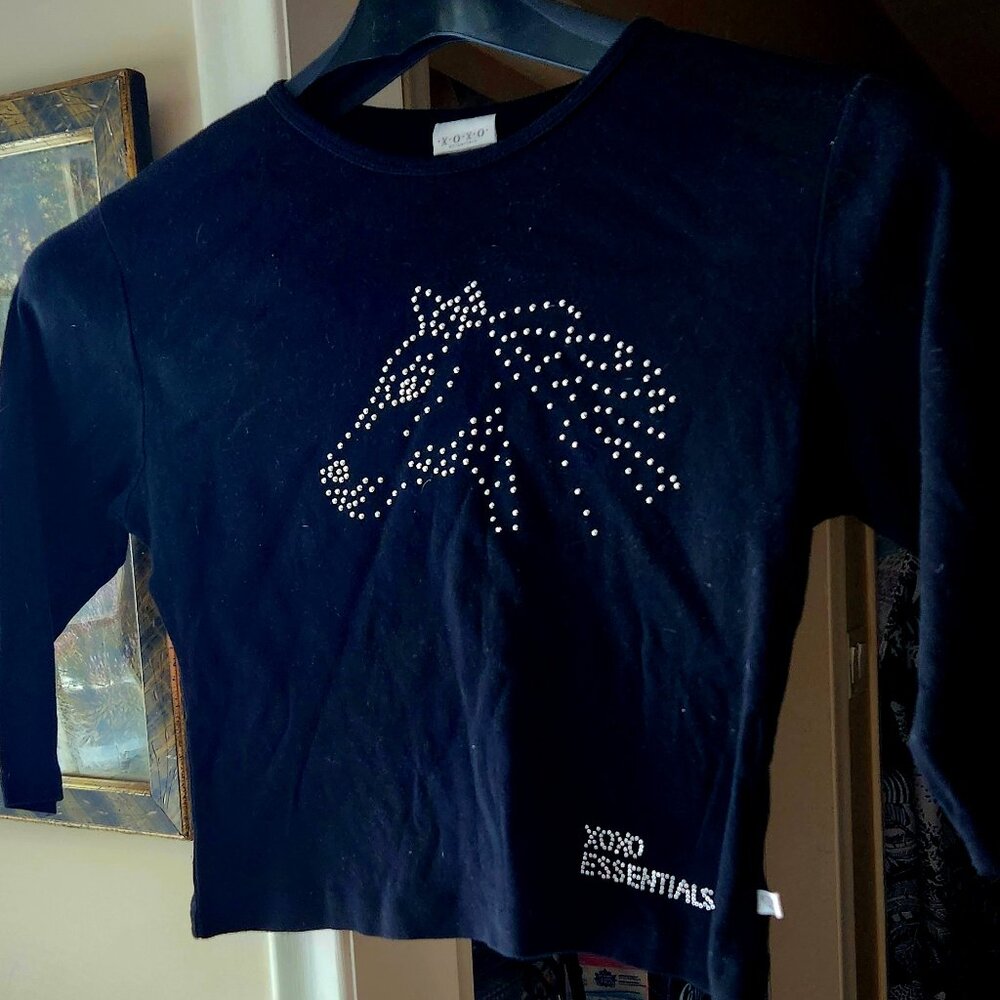 Vintage Xoxo Essentials Bling Horse Soft Crop t-shirt